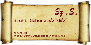 Szuhi Seherezádé névjegykártya